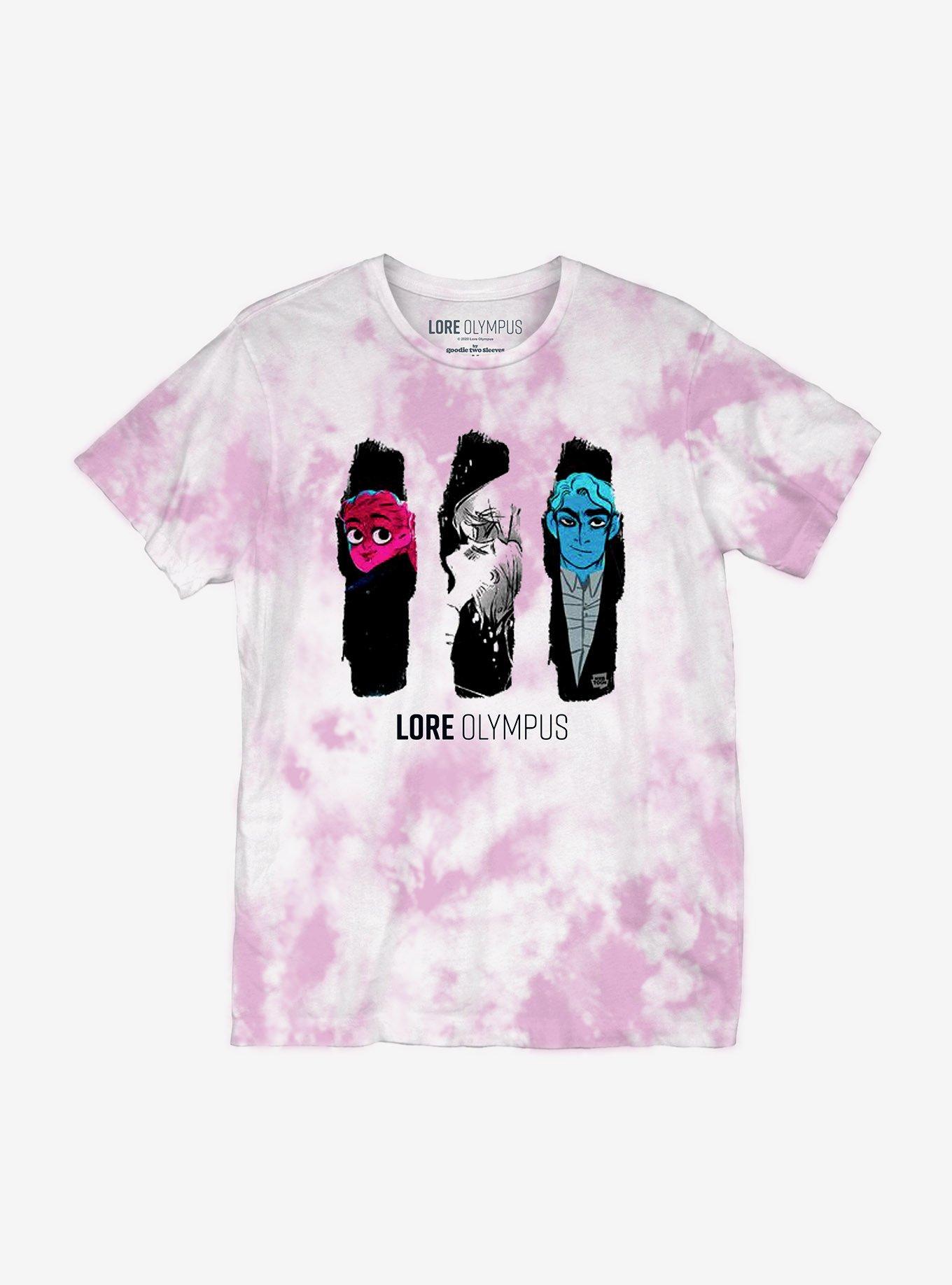 Lore Olympus Chapter Headings Tie-Dye Boyfriend Fit Girls T-Shirt, MULTI, hi-res