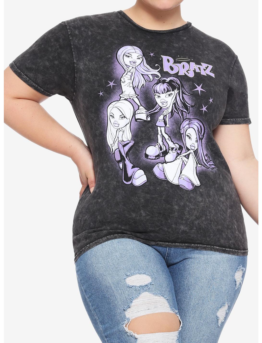 Bratz Purple Tonal Wash Boyfriend Fit Girls T-Shirt Plus Size, PURPLE, hi-res