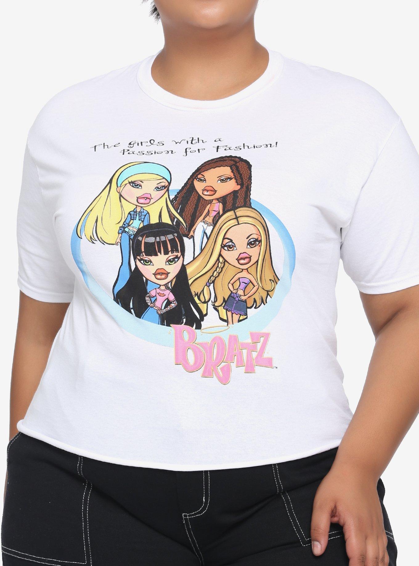 Bratz Character Group Girls Crop T-Shirt Plus Size, MULTI, hi-res