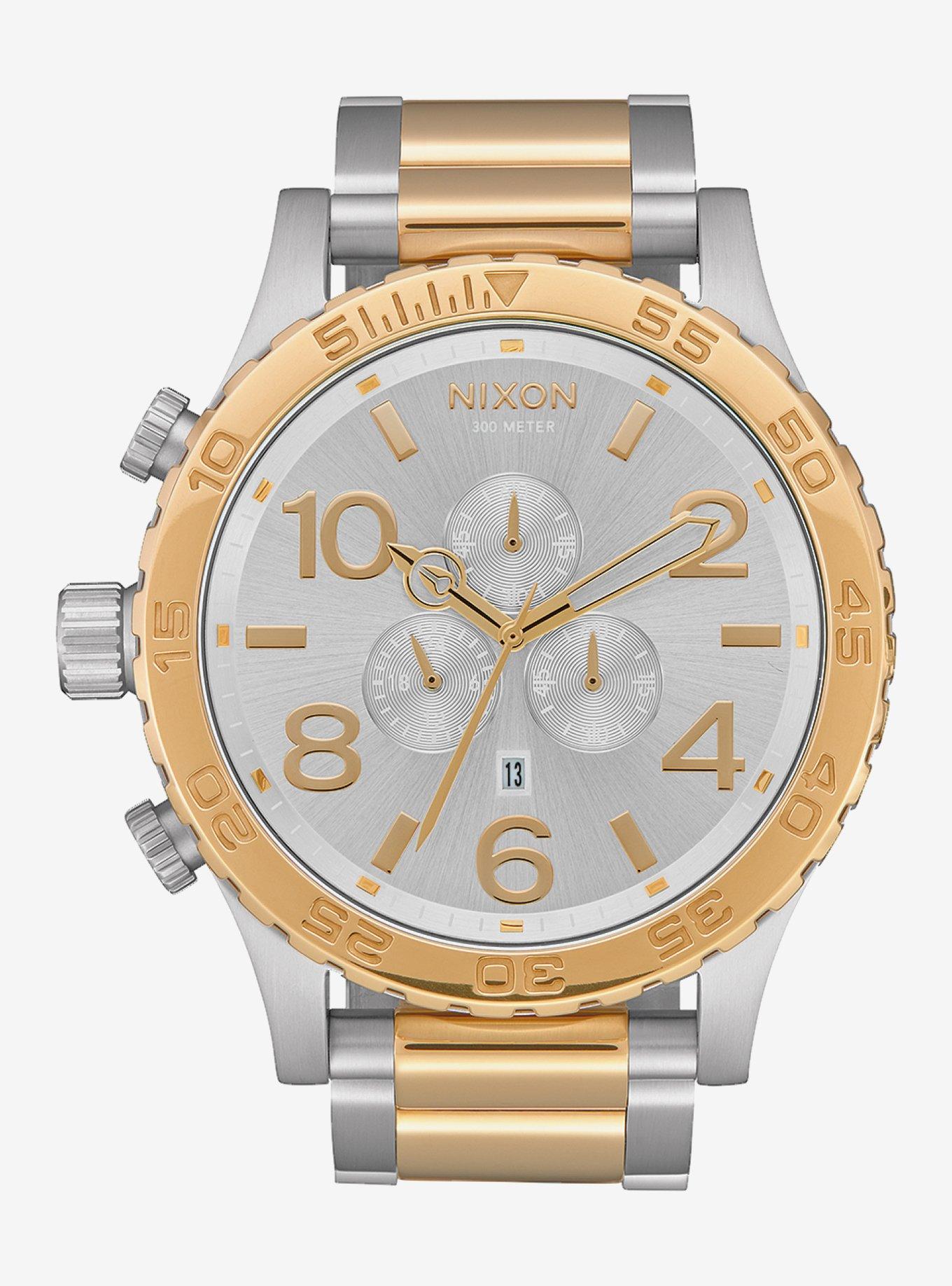 Nixon 51-30 Chrono Silver Gold Watch, , hi-res