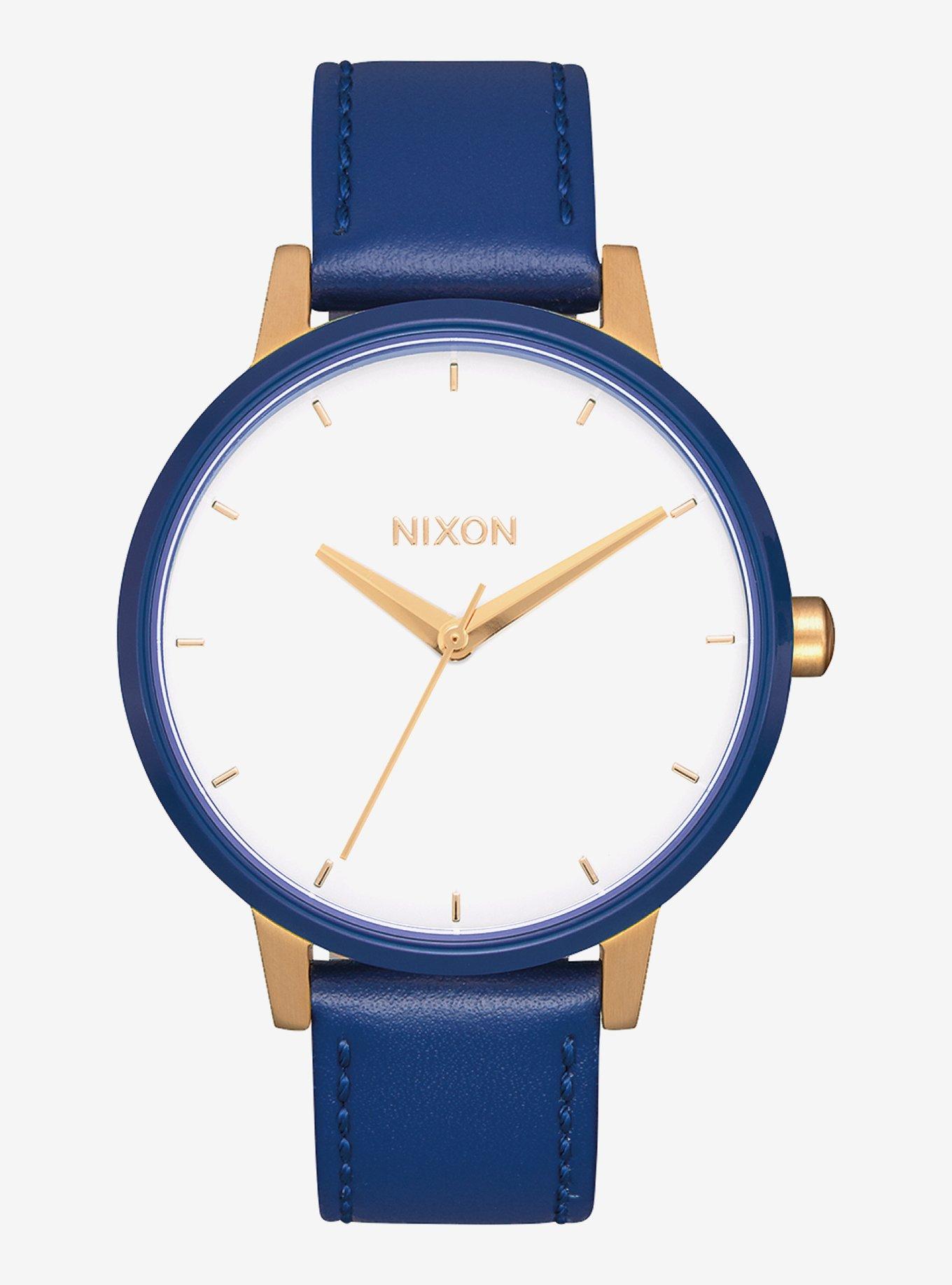 Nixon Kensington Leather Gold White Indigo Watch, , hi-res