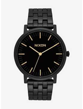 Nixon Porter All Black Gold Watch, , hi-res