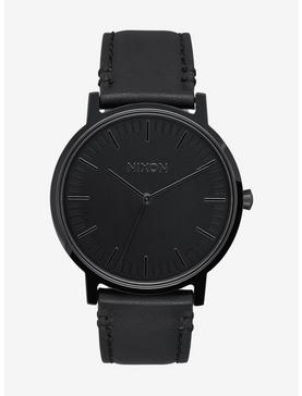 Nixon Porter Leather All Black Watch, , hi-res