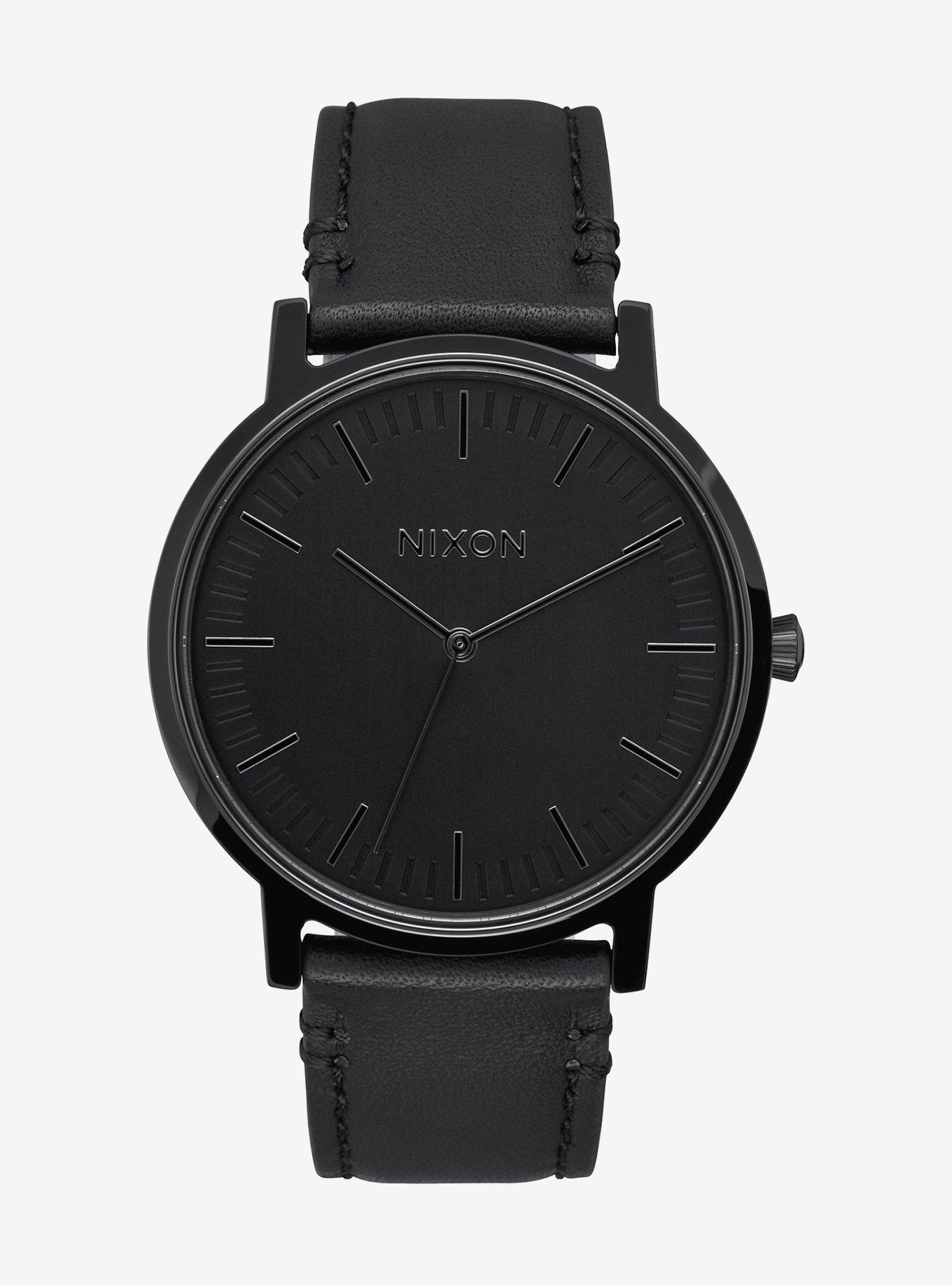 Nixon porter leather cheap watch all black