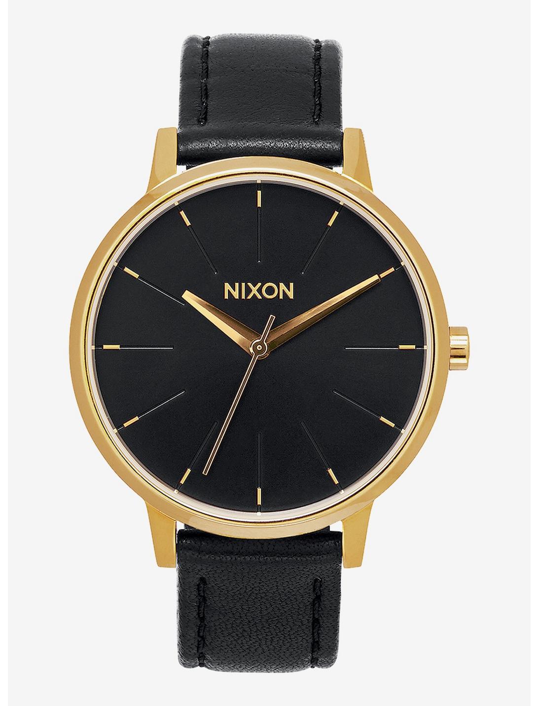 Nixon Kensington Leather Gold Black Watch, , hi-res