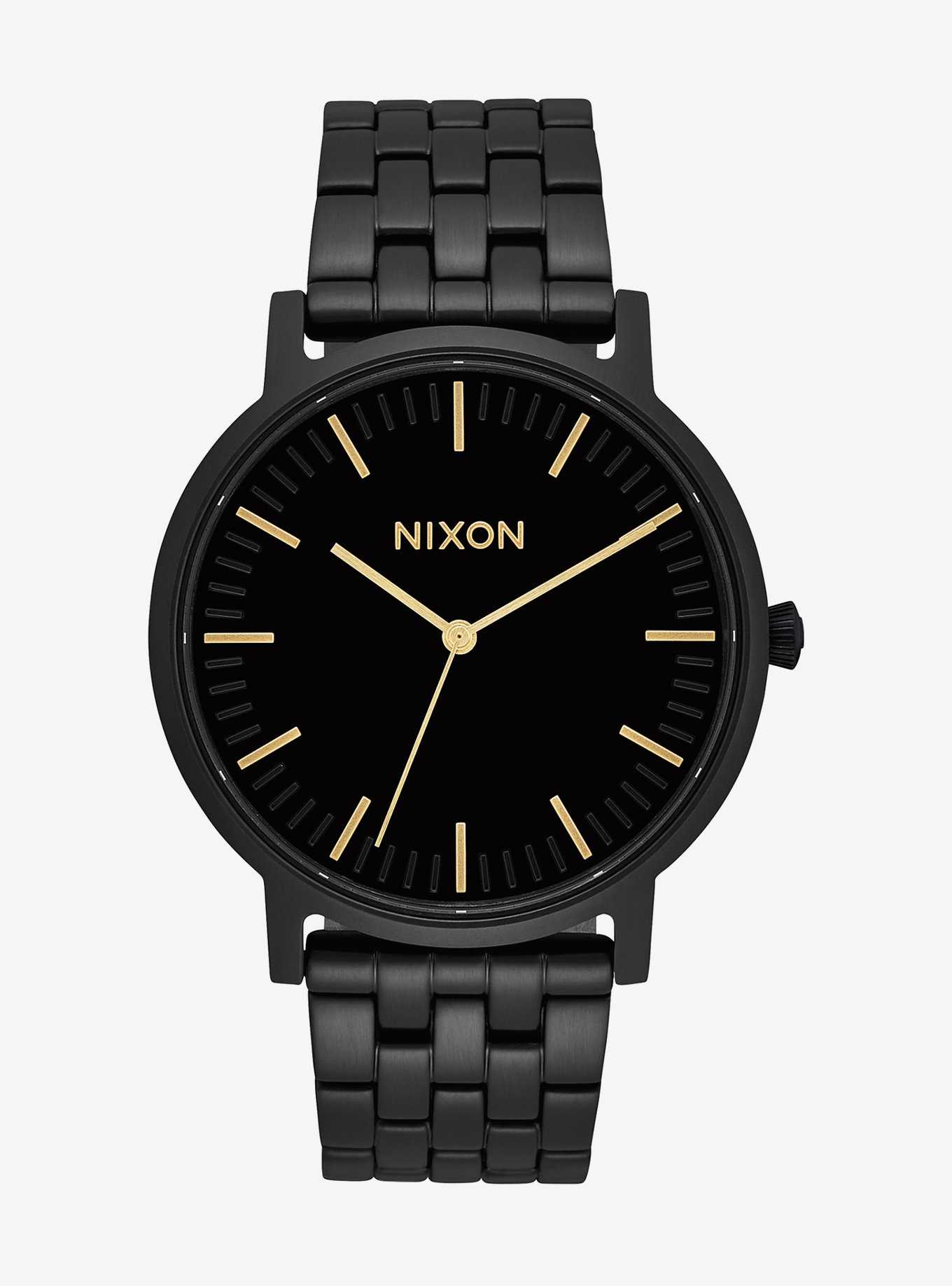 Nixon Porter All Black Gold Watch, , hi-res
