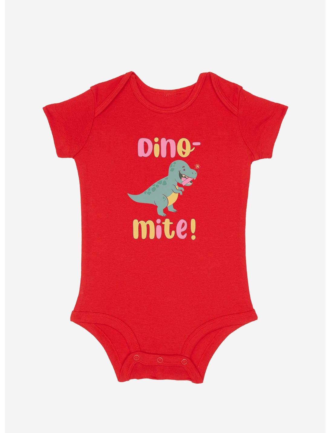 Dino-Mite Infant Bodysuit, RED, hi-res