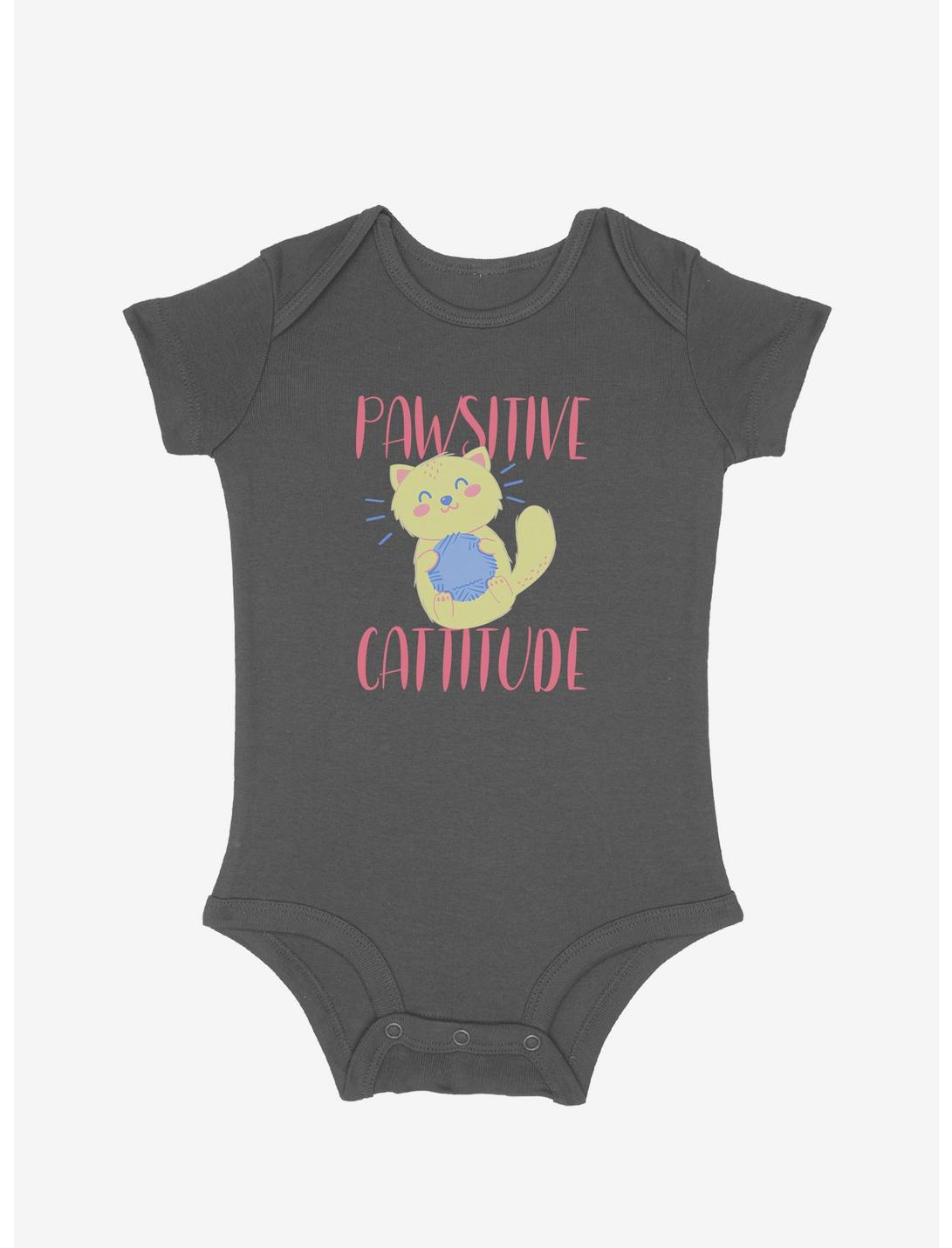 Pawsitive Catitude Infant Bodysuit, GRAPHITE HEATHER, hi-res
