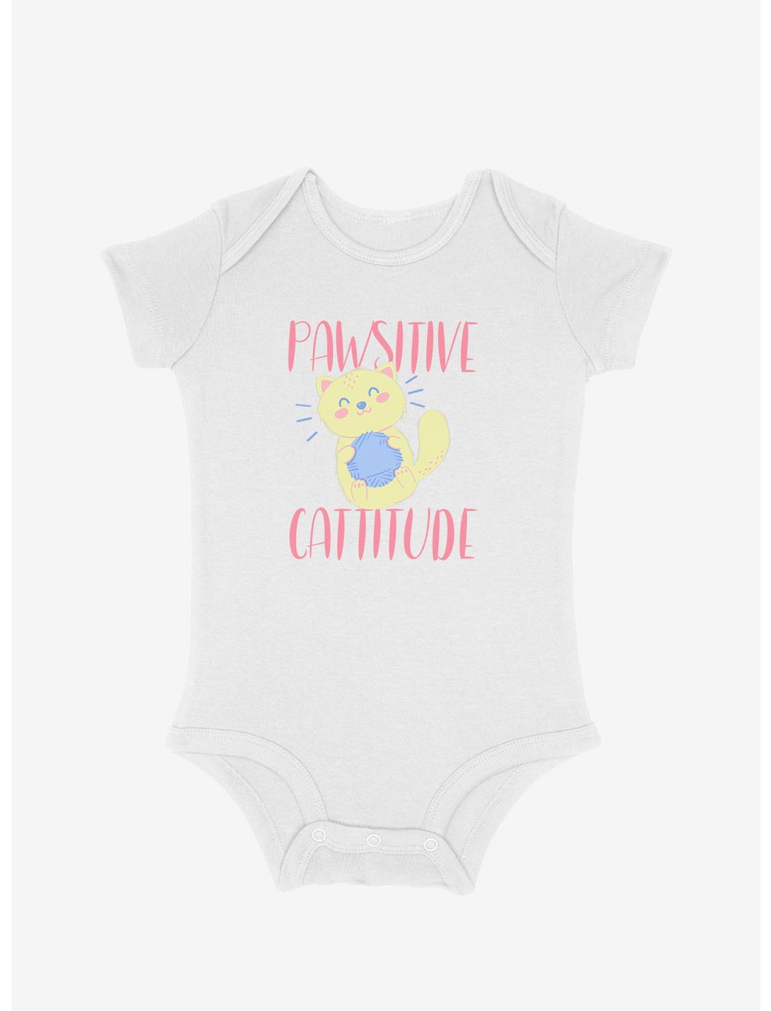 Pawsitive Catitude Infant Bodysuit, WHITE, hi-res