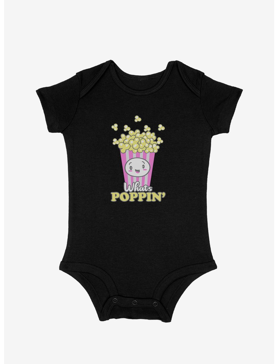 What's Poppin' Infant Bodysuit, BLACK, hi-res