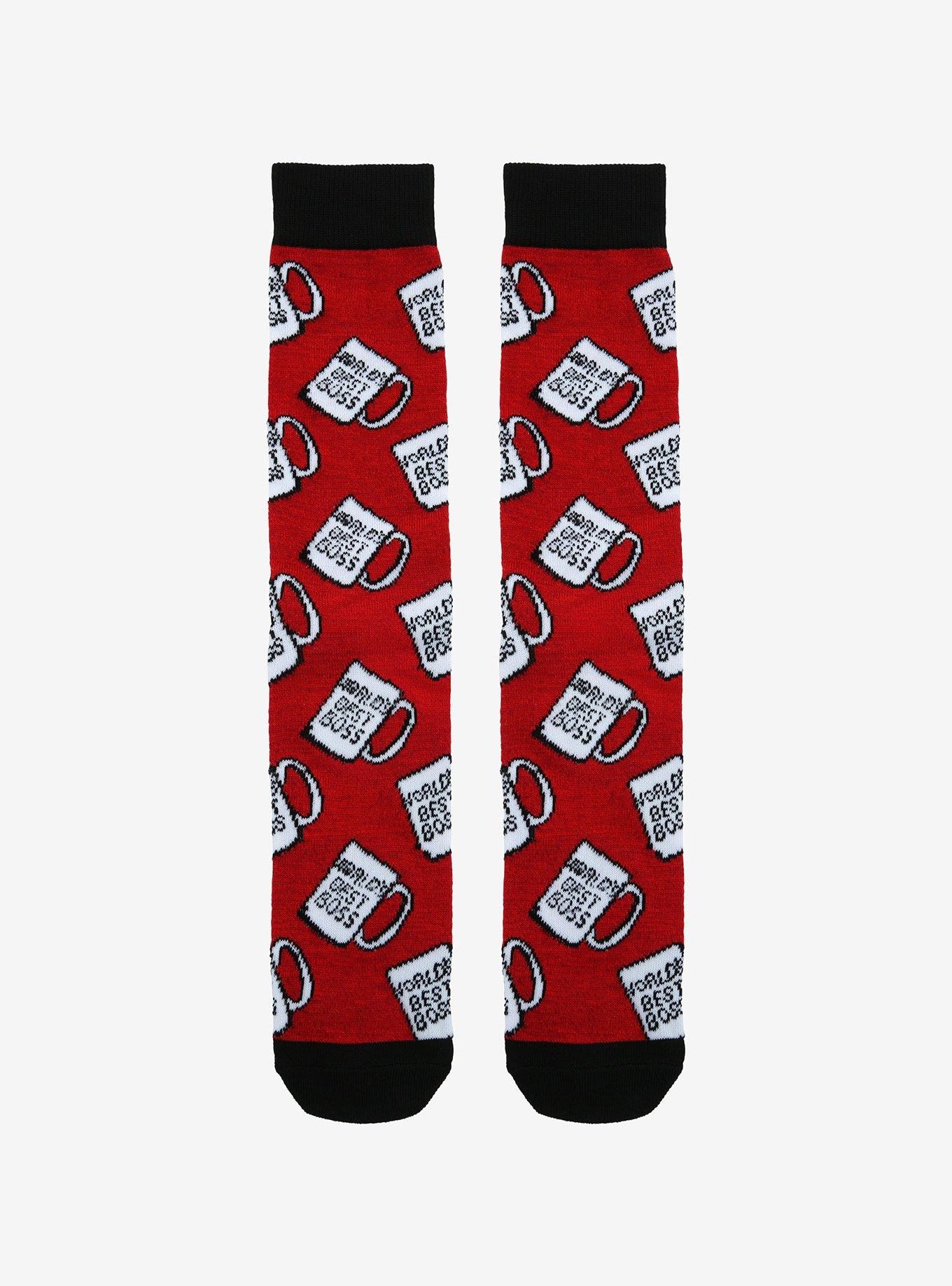 The Office World's Best Boss Mug Crew Socks, , hi-res