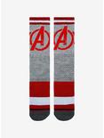 Marvel The Avengers Logo Grey & Red Crew Socks, , hi-res