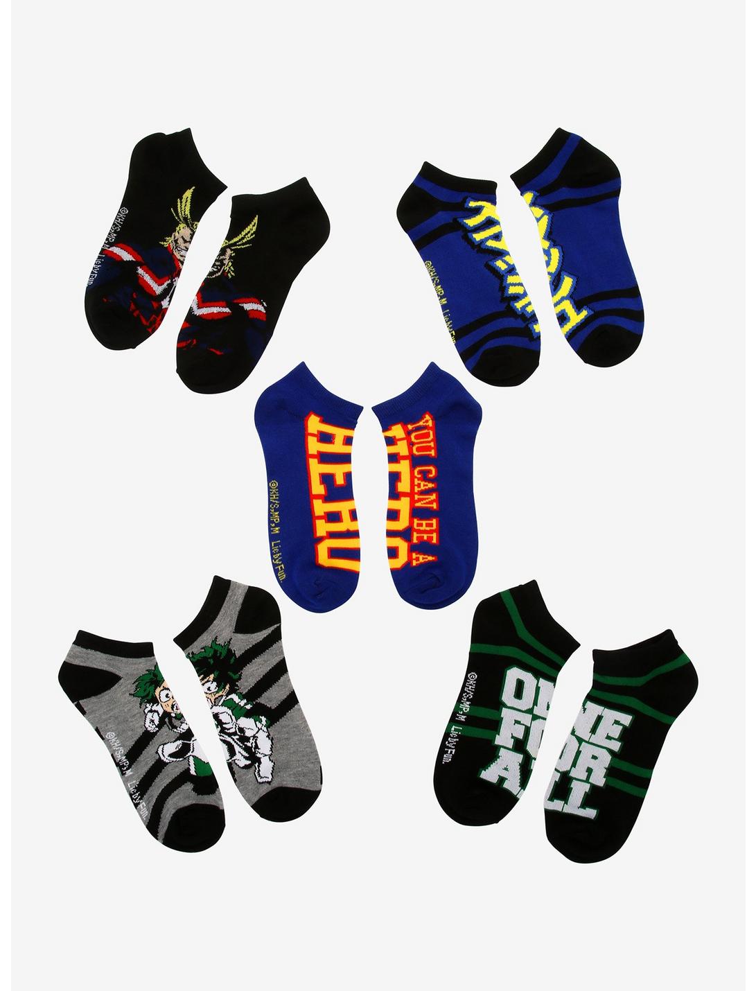 My Hero Academia One For All No-Show Socks 5 Pair, , hi-res