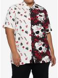 Friday The 13th Split Oversized Girls Woven Button-Up Plus Size, MULTI, hi-res