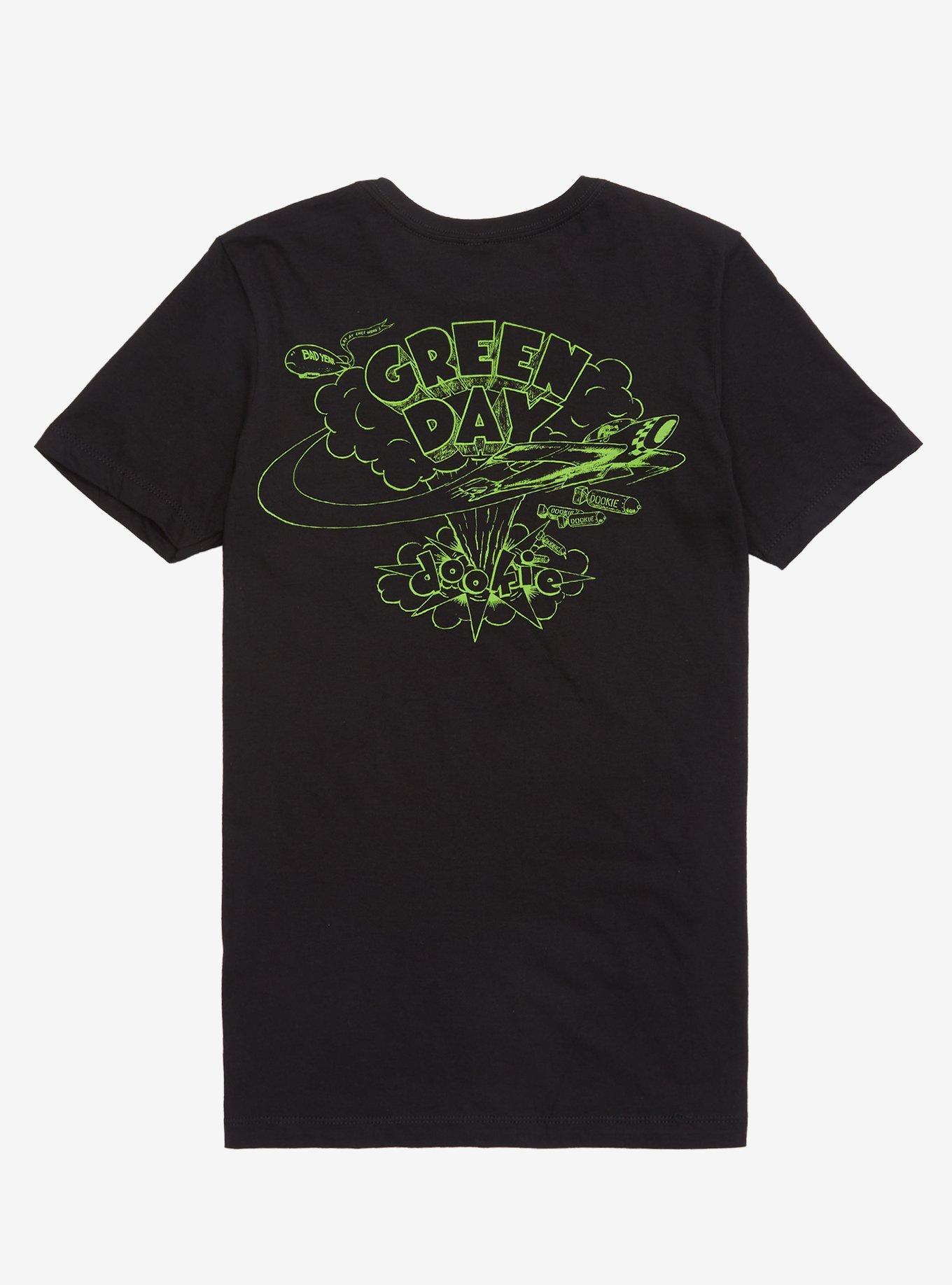 Green Day Dookie Line Art Girls T-Shirt, BLACK, hi-res