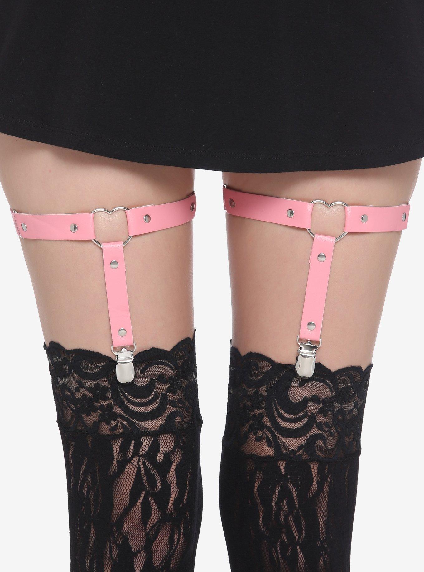 Hot pink garter belt best sale