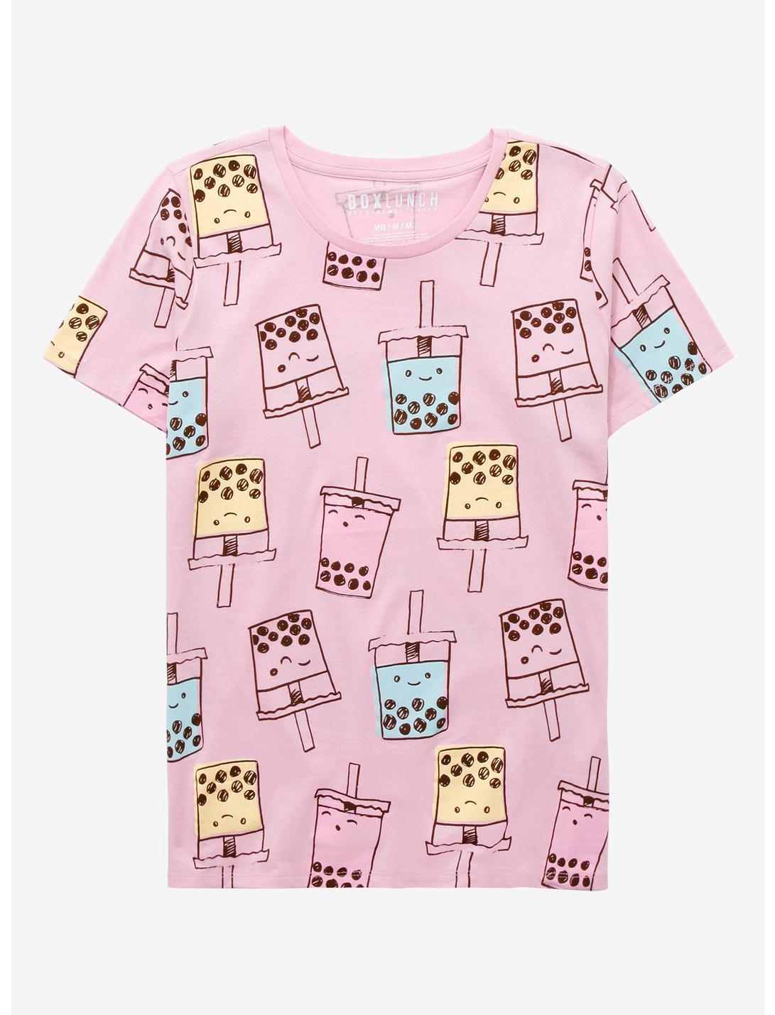 Boba Faces Allover Print T-Shirt - BoxLunch Exclusive, LIGHT PINK, hi-res