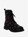 Multicolor Butterfly Combat Boots, MULTI, hi-res