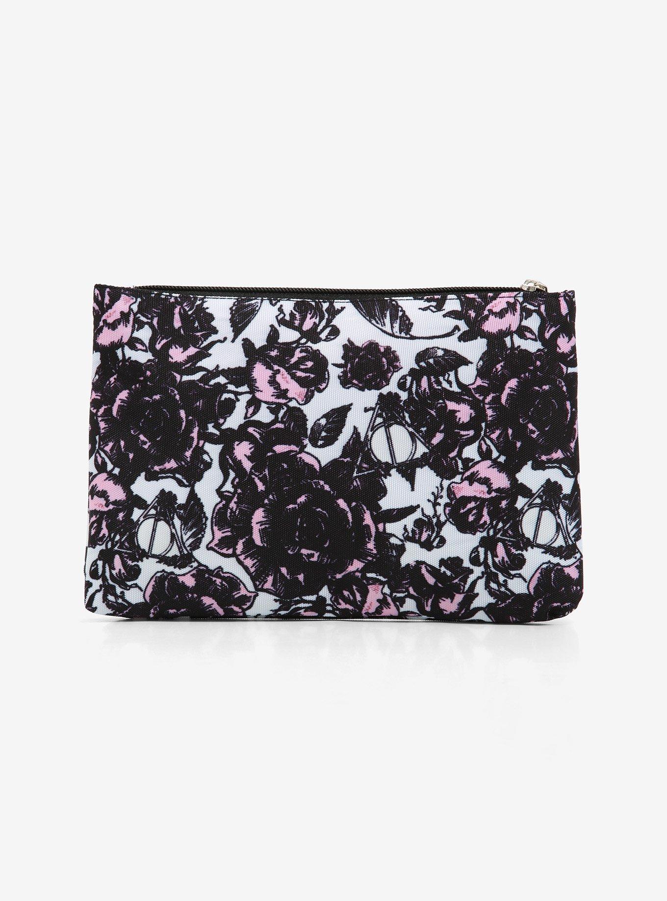 Harry Potter Deathly Hallows Floral Makeup Bag