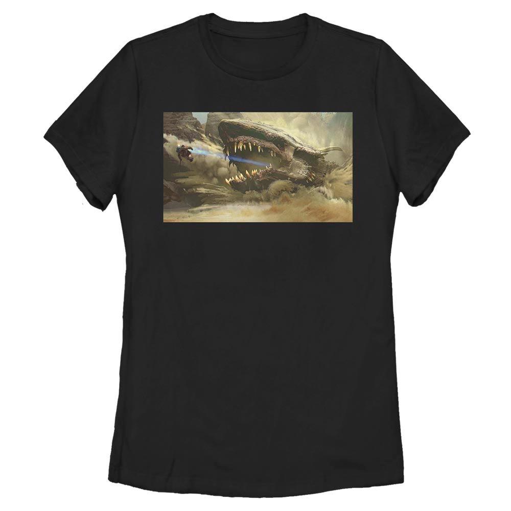 Star Wars The Mandalorian Reaction Womens T-Shirt, BLACK, hi-res