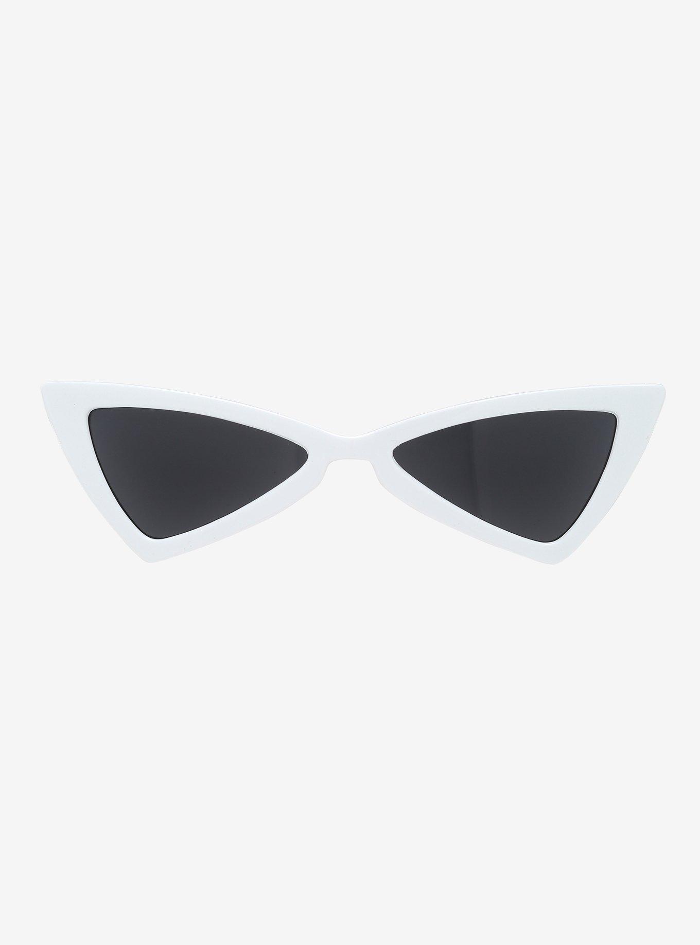 white triangle sunglasses Triangular Chic Sunglasses - White – Nucleus Bandit main image 3