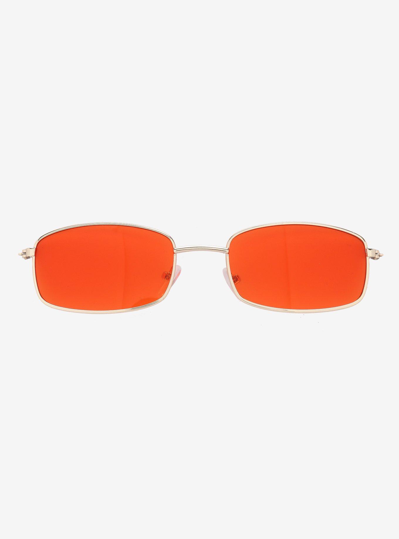 Orange Lens Rectangle Glasses, , hi-res