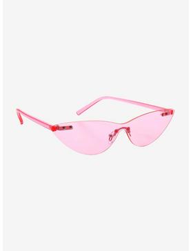 Pink Retro Frameless Sunglasses, , hi-res