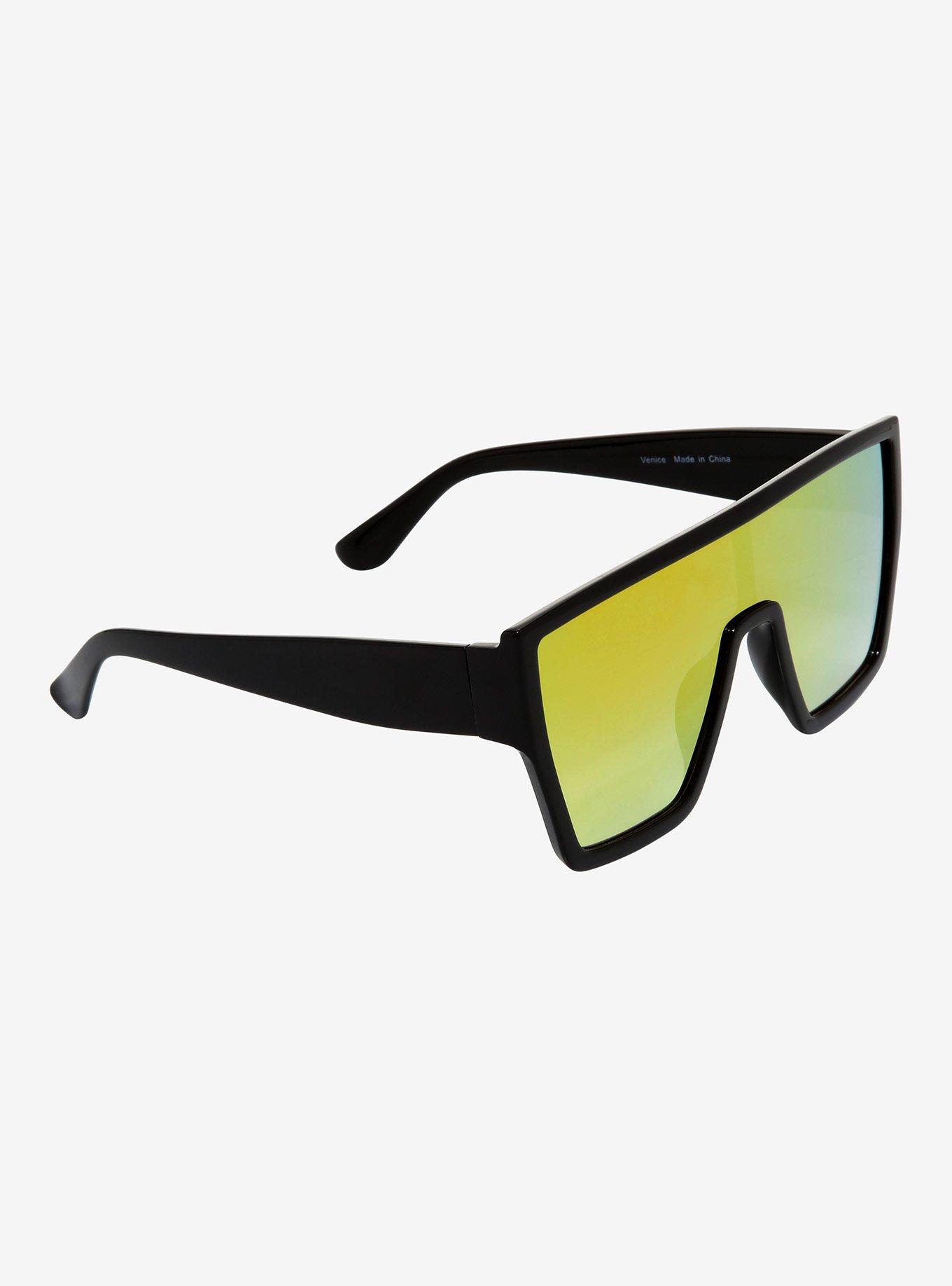 Reflective Shield Oversized Sunglasses, , hi-res