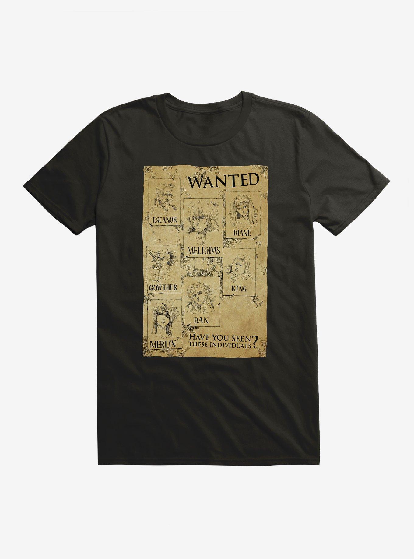 The Seven Deadly Sins Wanted Poster T-Shirt, , hi-res
