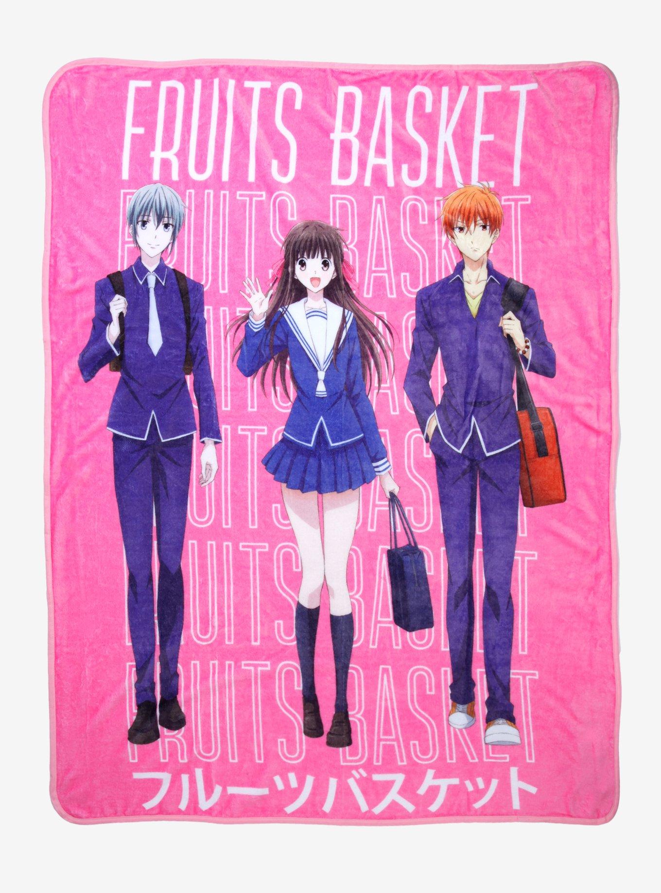 Fruits Basket Pink Trio Throw Blanket