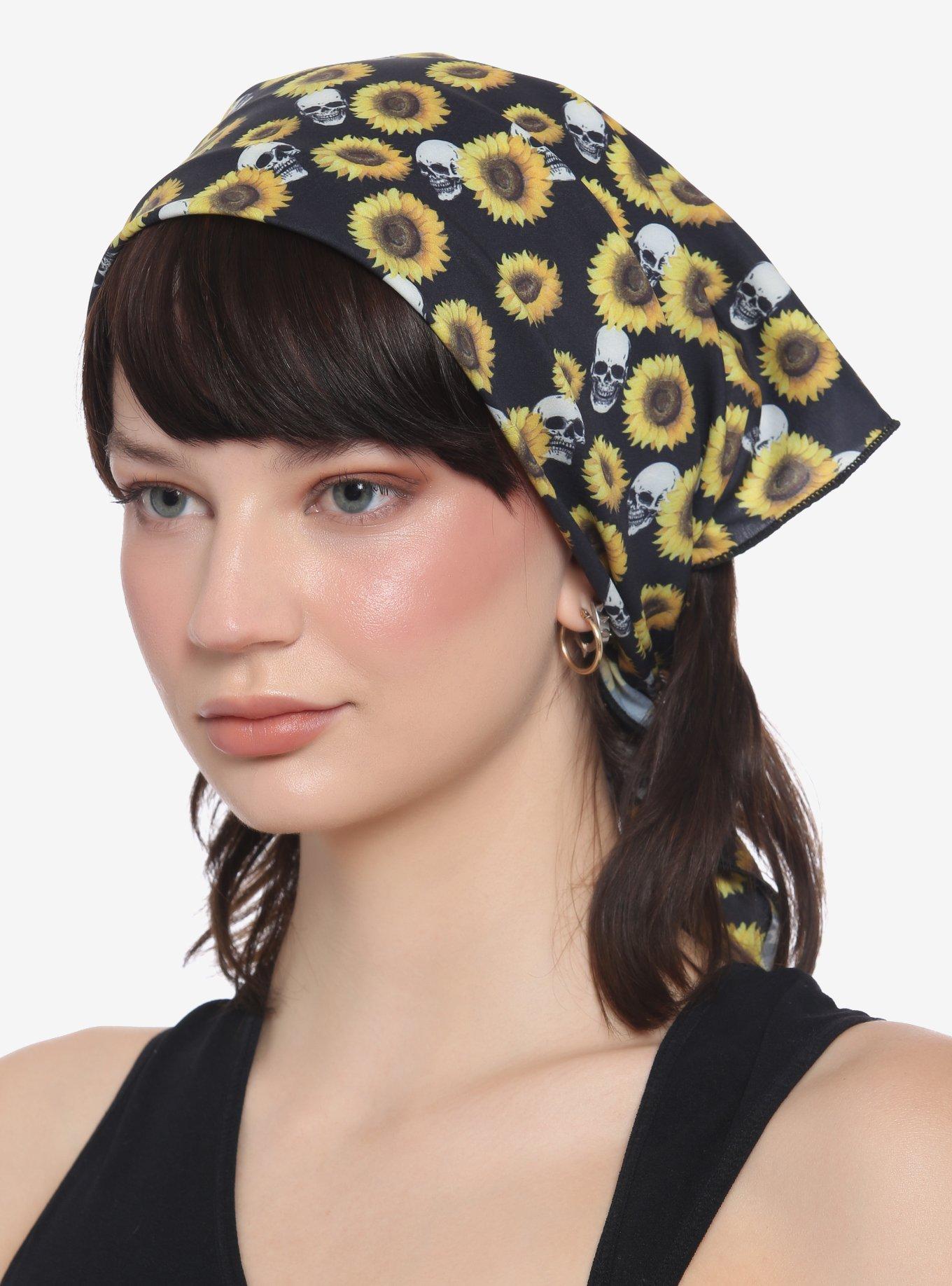 Skulls & Sunflowers Hair Scarf, , hi-res