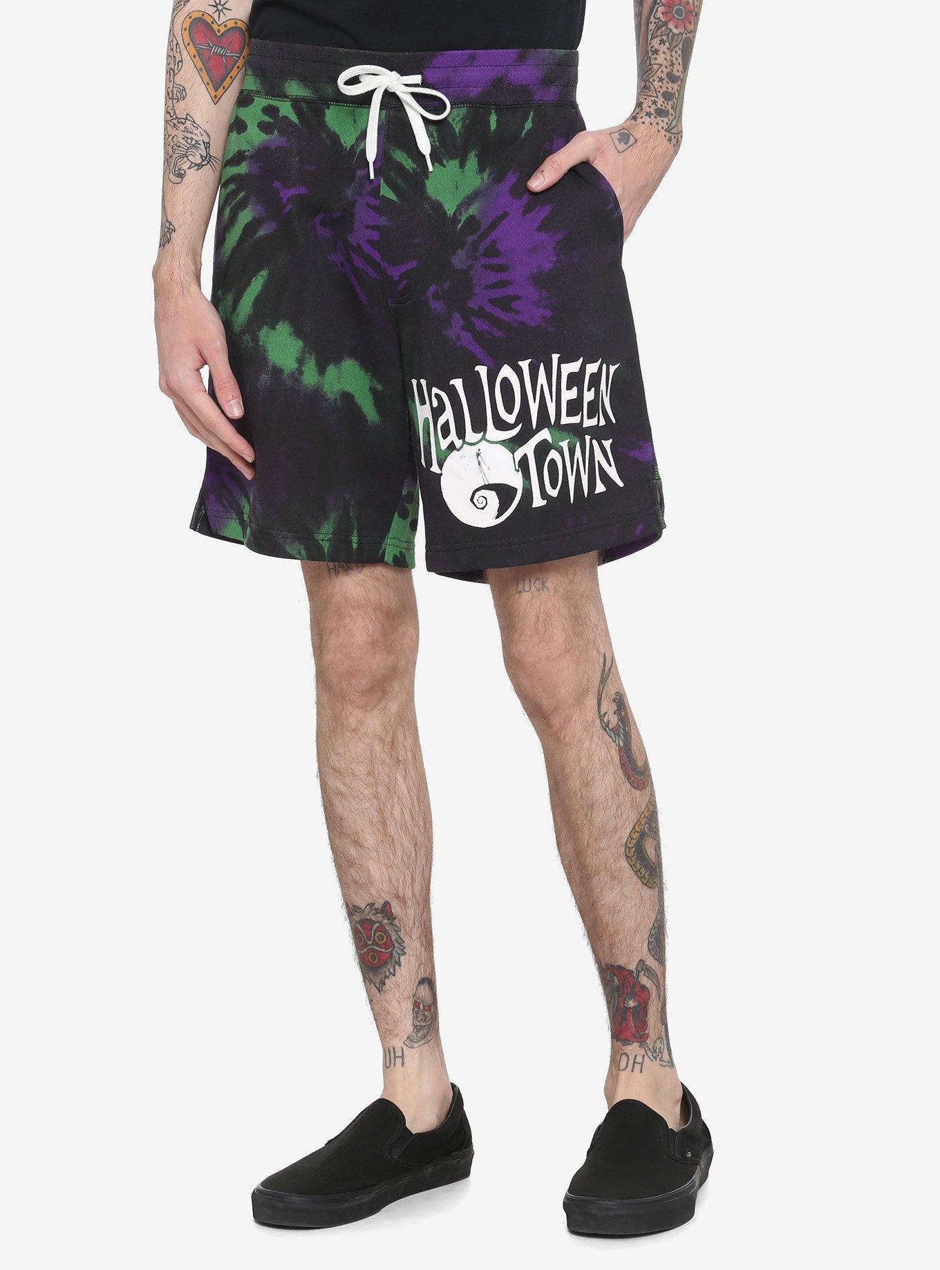 The Nightmare Before Christmas Halloween Town Tie-Dye Volley Shorts, MULTI, hi-res