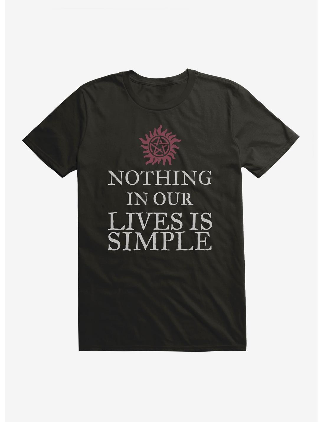 Supernatural Nothing In Our Lives Is Simple T-Shirt, BLACK, hi-res