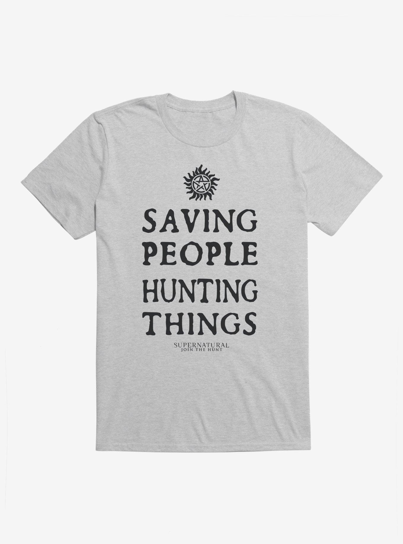 Supernatural Saving People Hunting Things Men's Black Long Sleeve  Shirt-Medium