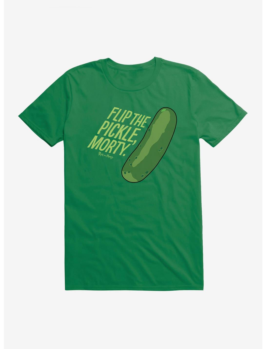 Rick And Morty Flip The Pickle, Morty T-Shirt, KELLY GREEN, hi-res