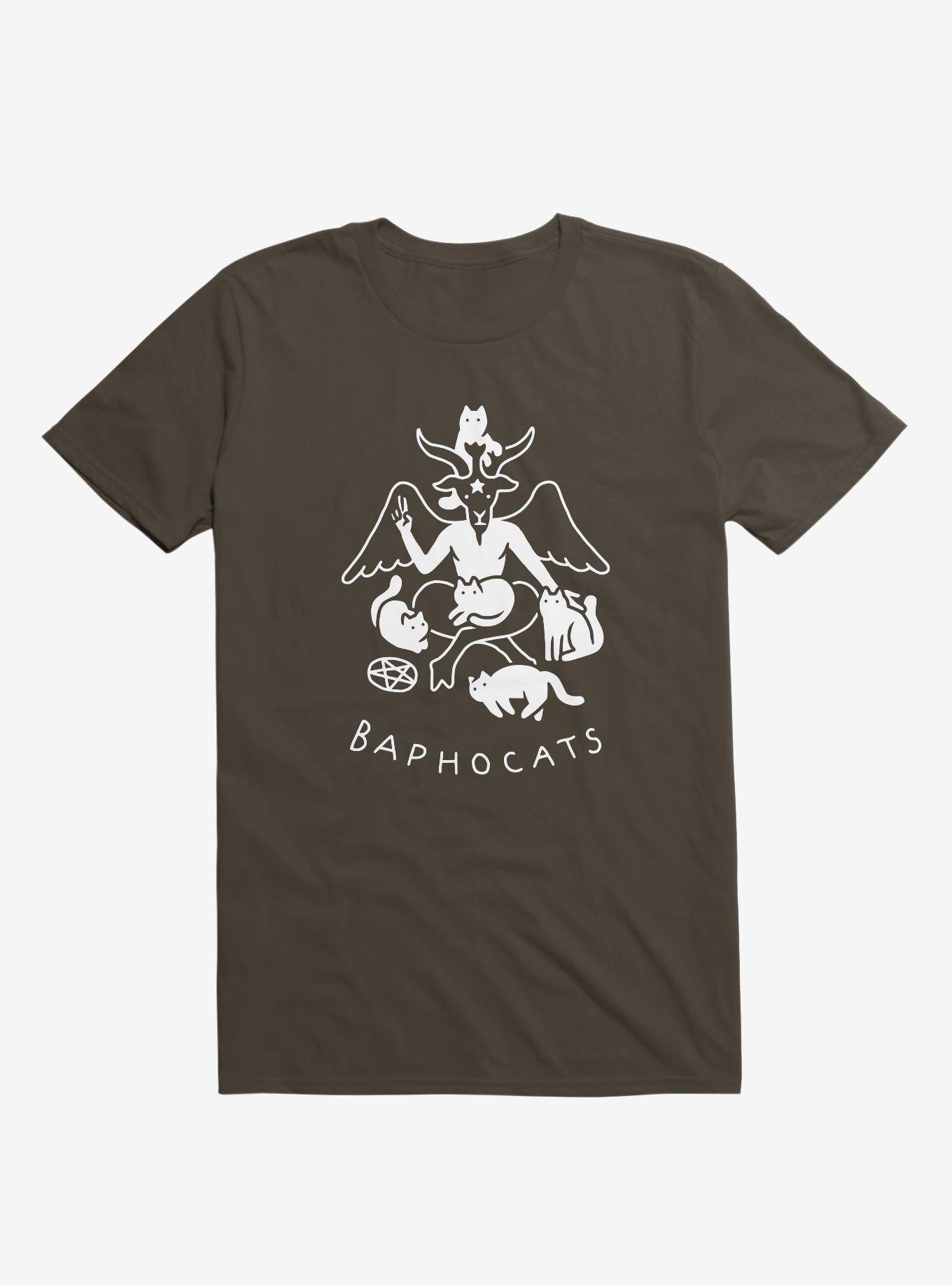 Baphocats Baphomet Cats Brown T-Shirt, BROWN, hi-res