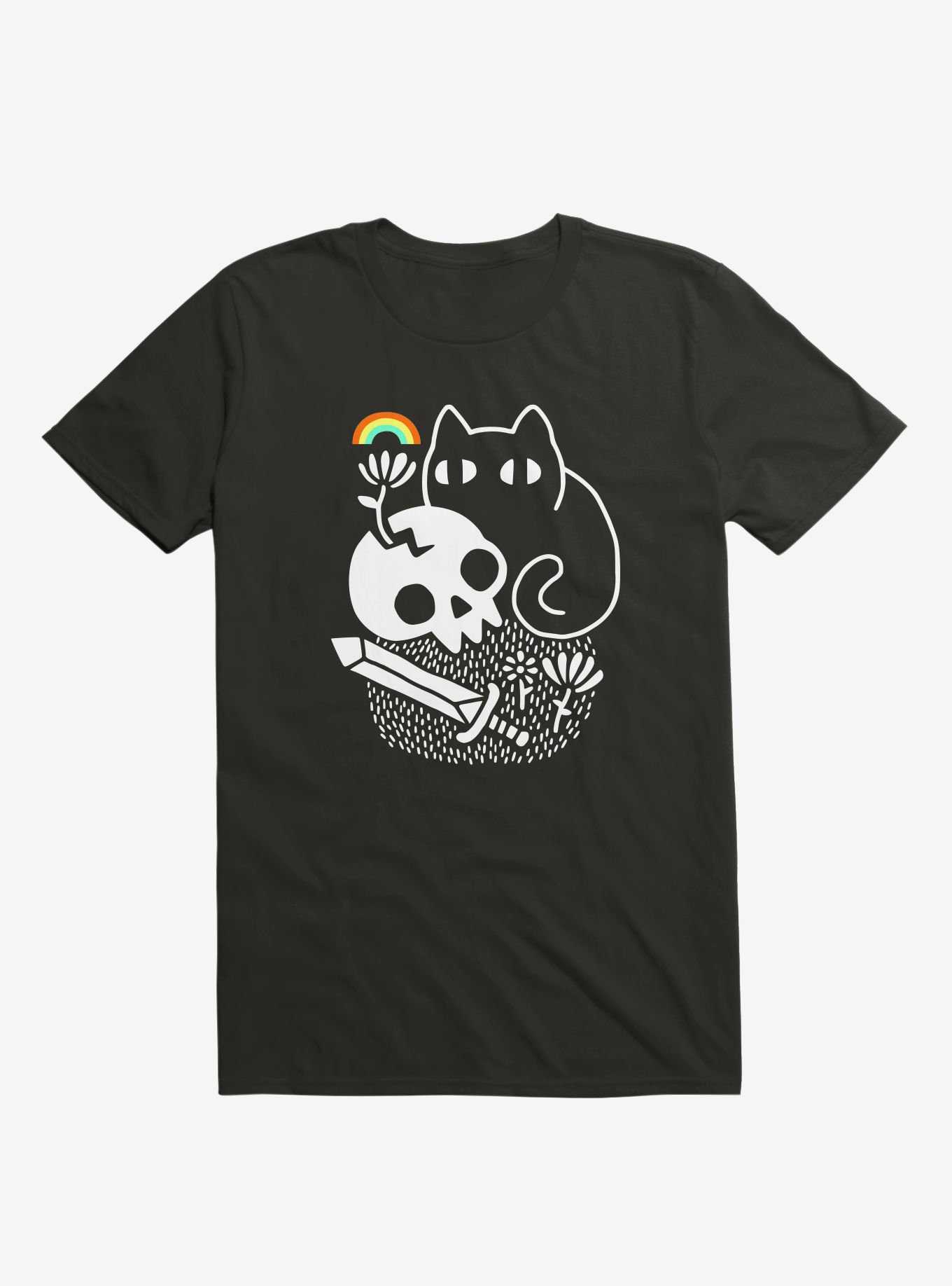 Cat And Stuff Black T-Shirt, , hi-res