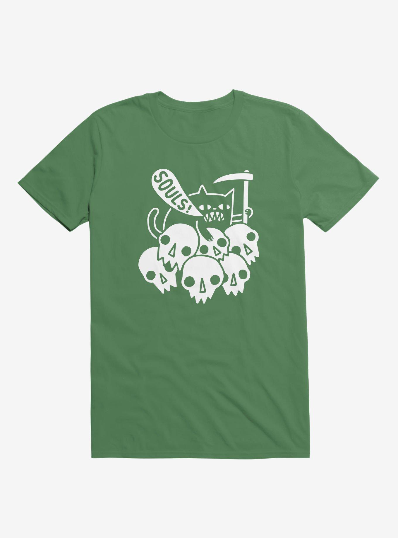 Cat Got Your Soul? Skulls Kelly Green T-Shirt, KELLY GREEN, hi-res