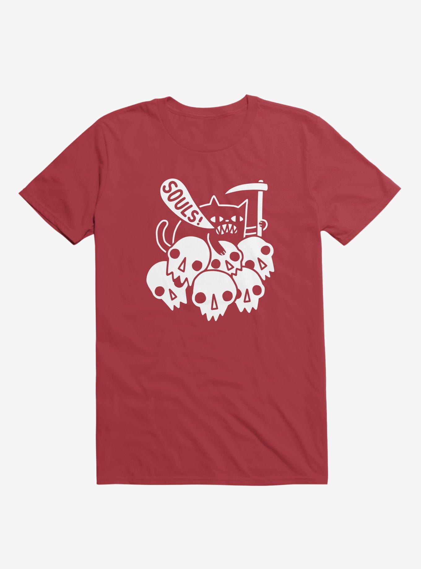 Cat Got Your Soul? Skulls Red T-Shirt, , hi-res