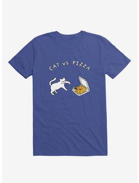 Cat Vs. Pizza Royal Blue T-Shirt, , hi-res
