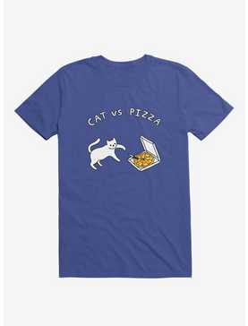 Cat Vs. Pizza Royal Blue T-Shirt, , hi-res