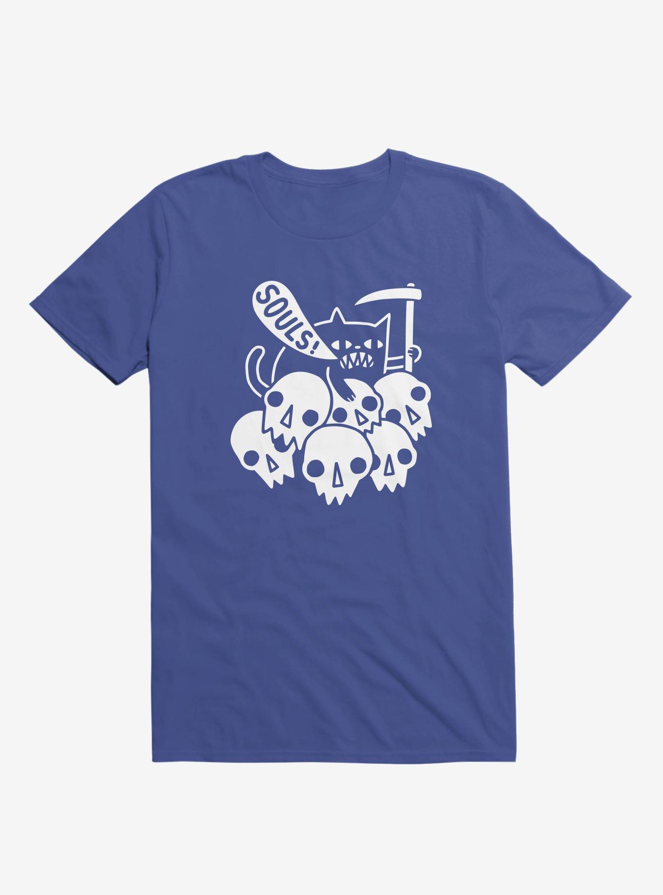Cat Got Your Soul? Skulls Royal Blue T-Shirt, ROYAL, hi-res