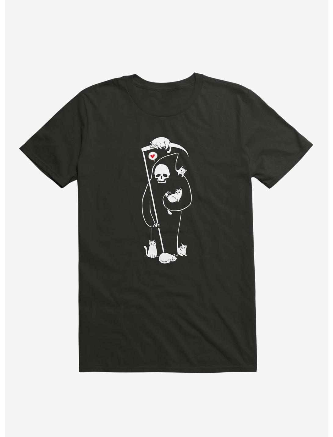 Death Is A Cat Person Black T-Shirt, BLACK, hi-res