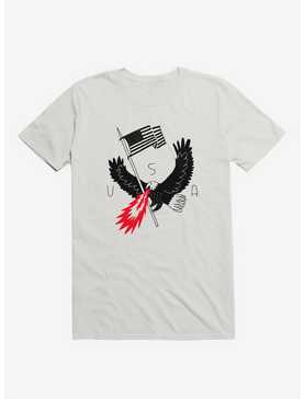 Fire Breathing Bald Eagle Of Patriotism White T-Shirt, , hi-res