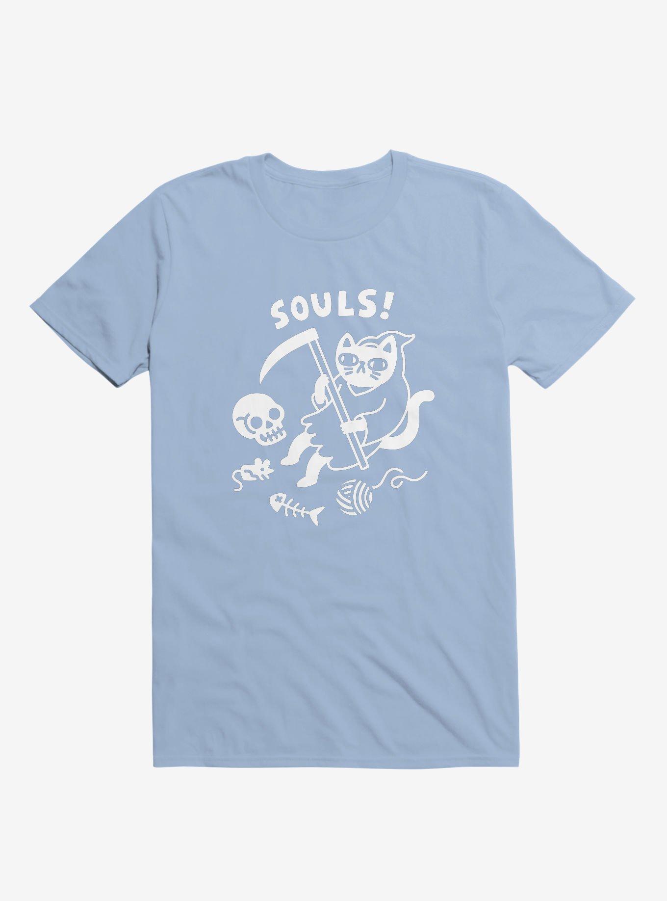 Death Cat Light Blue T-Shirt, , hi-res