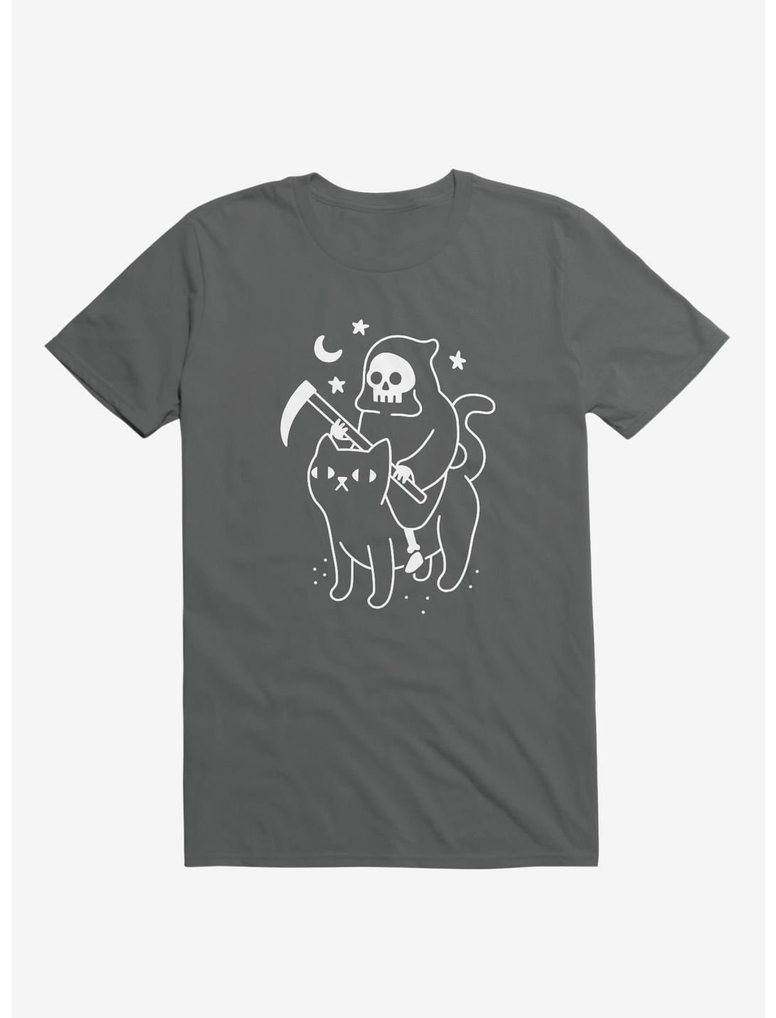 Death Rides A Black Cat Asphalt Grey T-Shirt, ASPHALT, hi-res