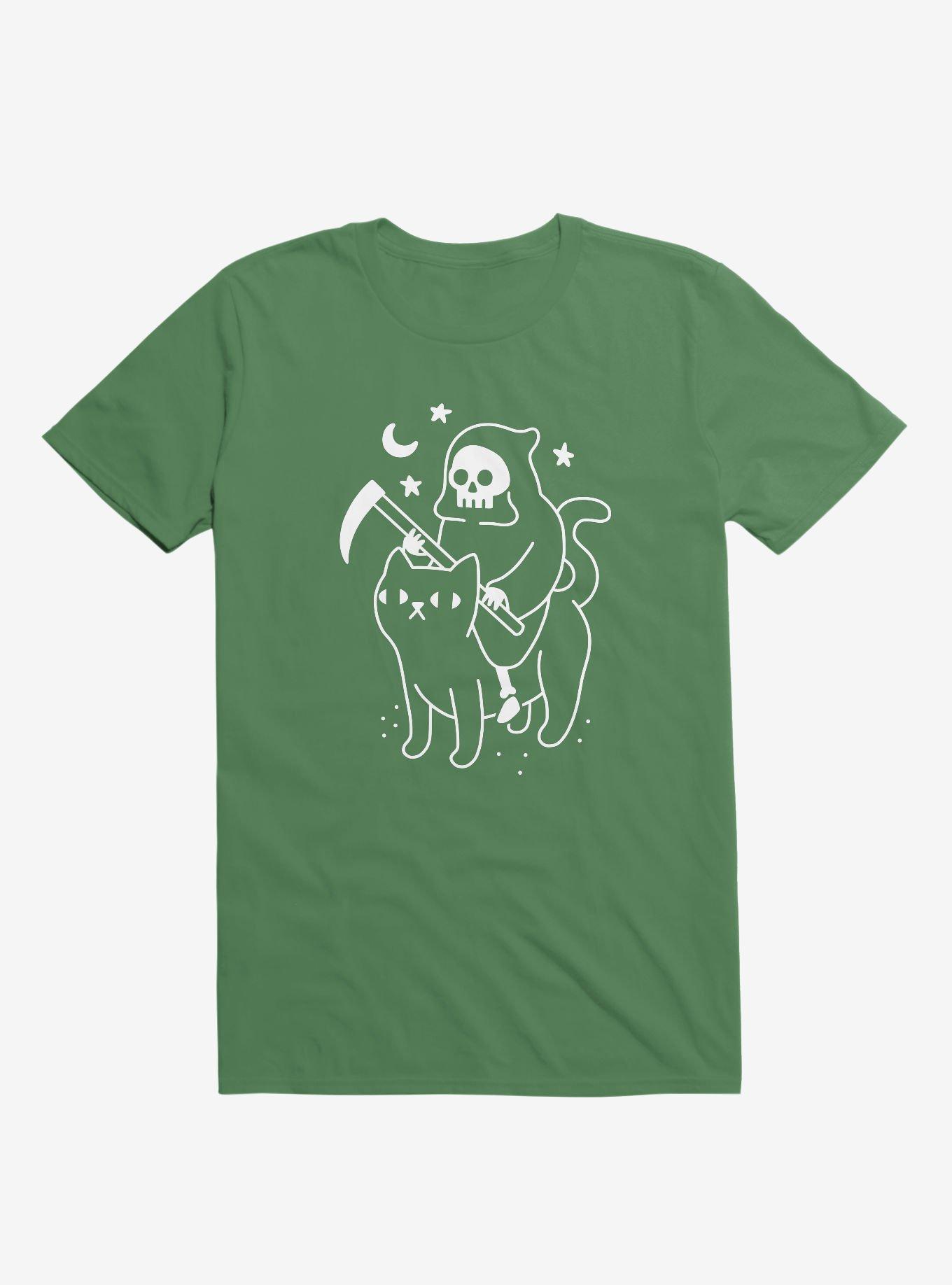 Death Rides A Black Cat Kelly Green T-Shirt, , hi-res