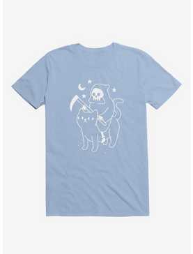 Death Rides A Black Cat Light Blue T-Shirt, , hi-res