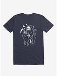 Death Rides A Black Cat Navy Blue T-Shirt, NAVY, hi-res