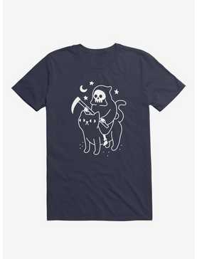 Death Rides A Black Cat Navy Blue T-Shirt, , hi-res